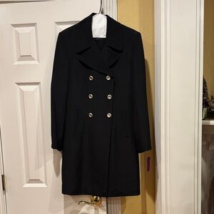 Elegant Black Sleeveless Dress and Coat - Markstone 100% silk size 6